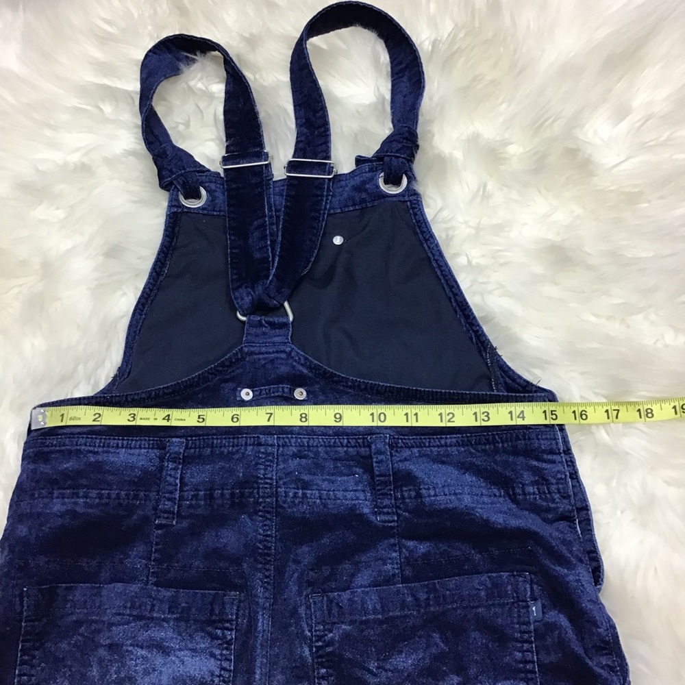 Pilcro Urban The Wanderer Velvet Overalls Jumpsuit Denim Blue 2 Boho Distressed - Picture 9 of 14